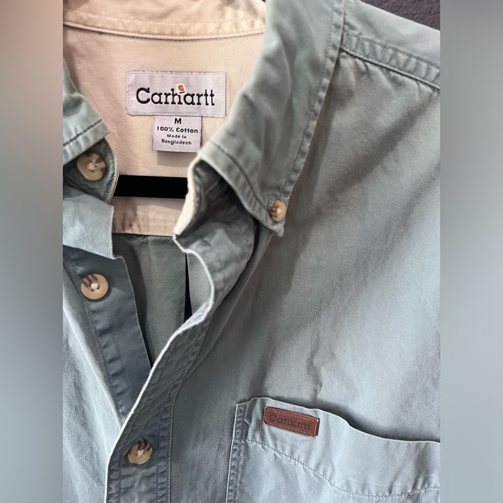 Classic Carhartt Button-Up Shirt 100% Cotton Men’s Size Medium
